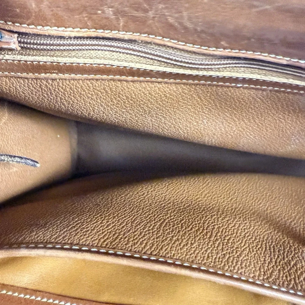 Vintage Dooney & Bourke Bag Tan Brown Pebbled Leather Purse Hand Shoulder Bag
